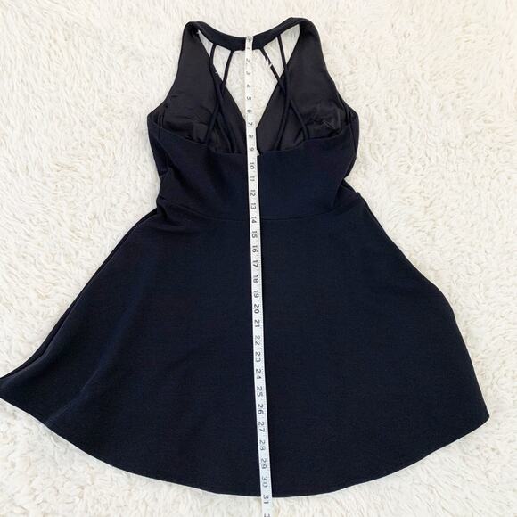 BEBE Black Sexy Cutout Flare Skater Halter Lined Dress size Large - Picture 10 of 13